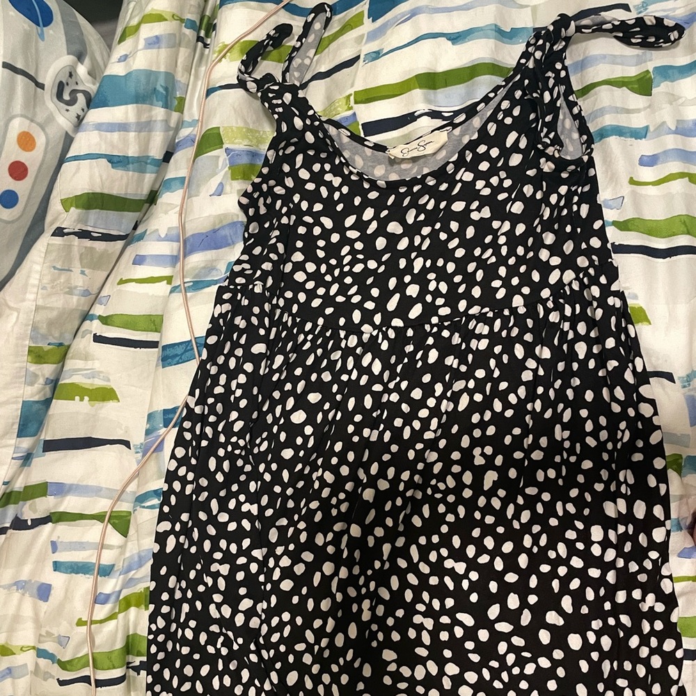 Black and white dotted dress